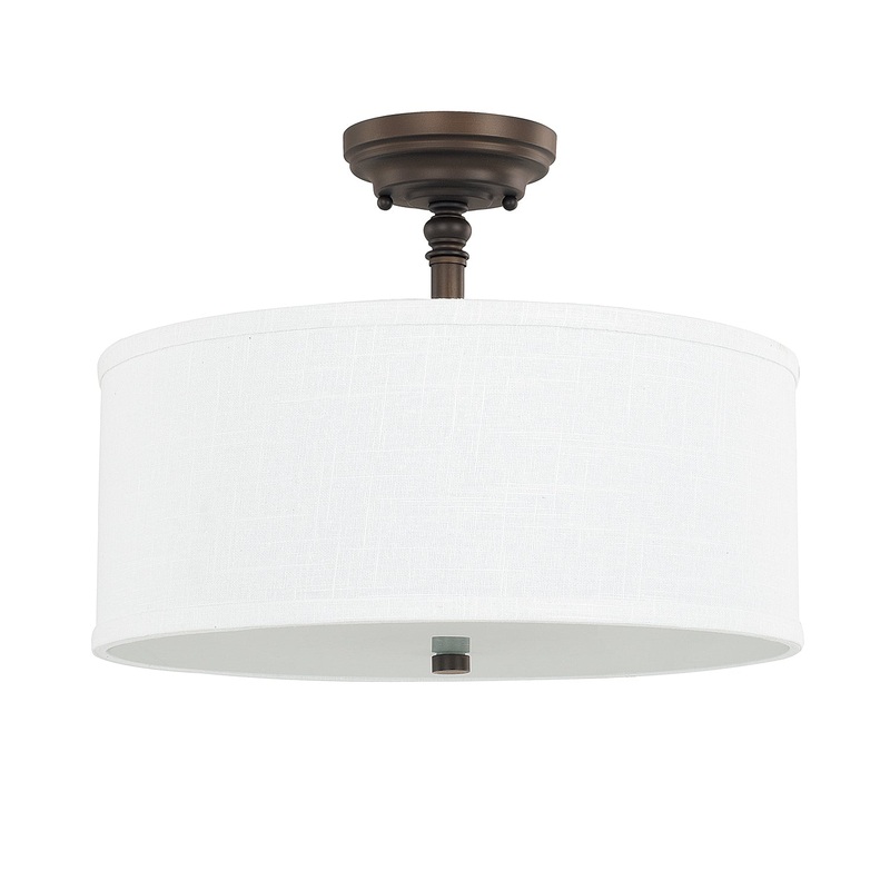 Capital Lighting 3923BB-480 Loft Three Light Semi-Flush Mount, Burnished Bronze (Discontinued)