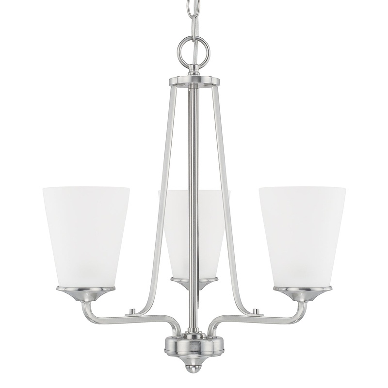 Capital Lighting 414131BN-331 Braylon Three Light Chandelier, Brushed Nickel