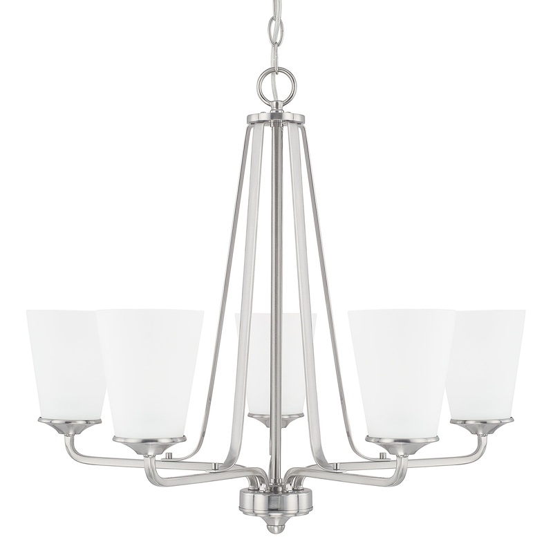 Capital Lighting 414151BN-331 Braylon Five Light Chandelier, Brushed Nickel