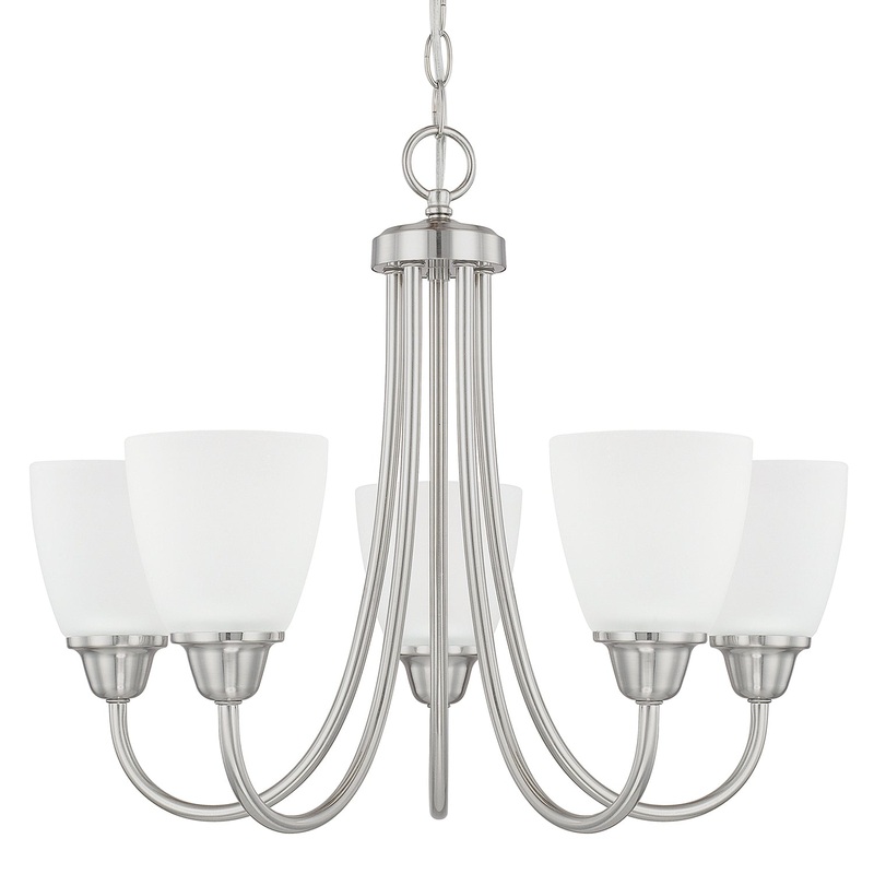 Capital Lighting 415151BN-337 Trenton Five Light Chandelier, Brushed Nickel