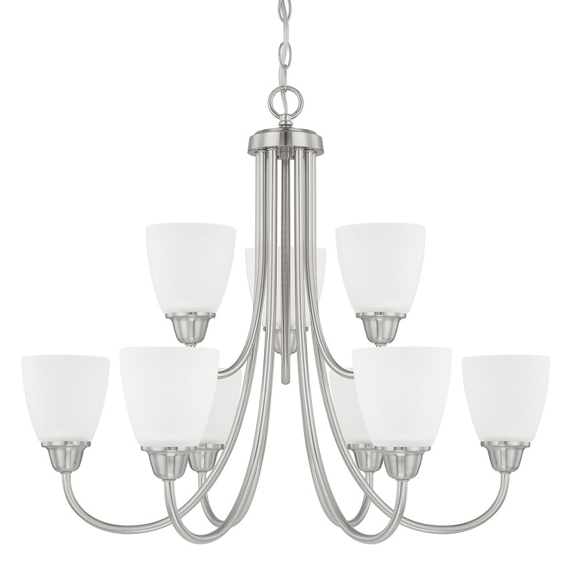 Capital Lighting 415191BN-337 Trenton Nine Light Chandelier, Brushed Nickel