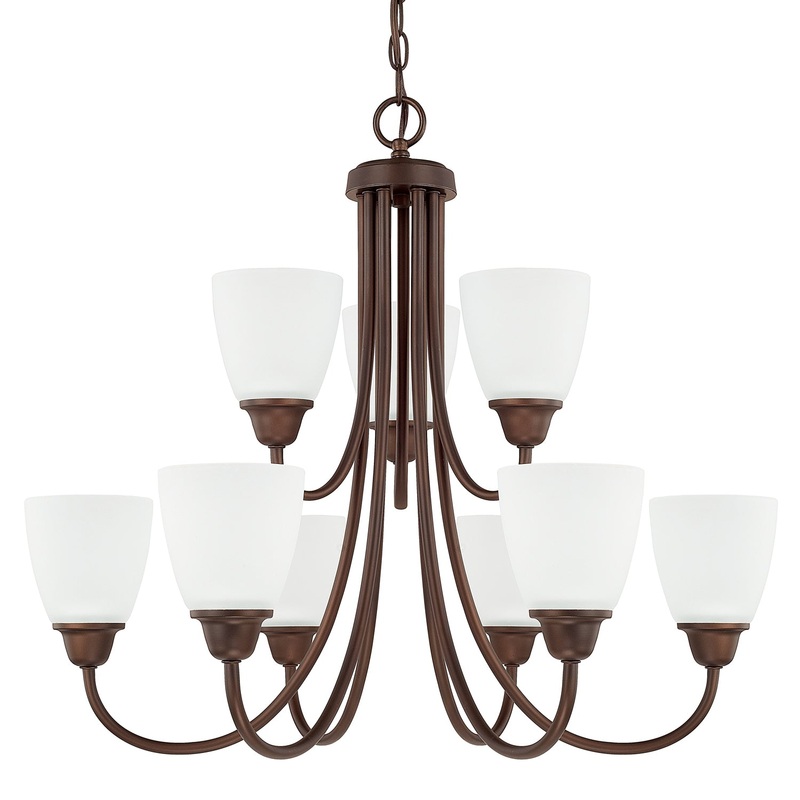 Capital Lighting 415191BZ-337 Trenton Nine Light Chandelier, Bronze