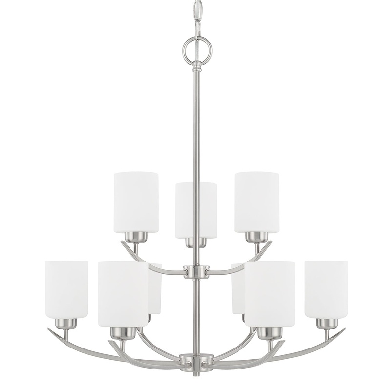 Capital Lighting 415291BN-338 Dixon Nine Light Chandelier, Brushed Nickel
