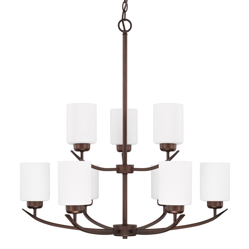 Capital Lighting 415291BZ-338 Dixon Nine Light Chandelier, Bronze