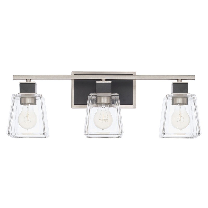 Capital Lighting 125231BT-445 Tux Three Light Vanity, Black Tie