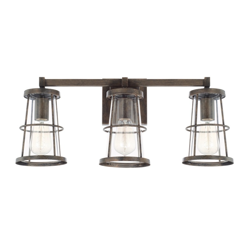 Capital Lighting 127431NG Beaufort Three Light Vanity, Nordic Grey