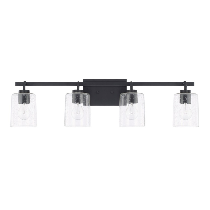 Capital Lighting 128541MB-449 Greyson Four Light Vanity, Matte Black