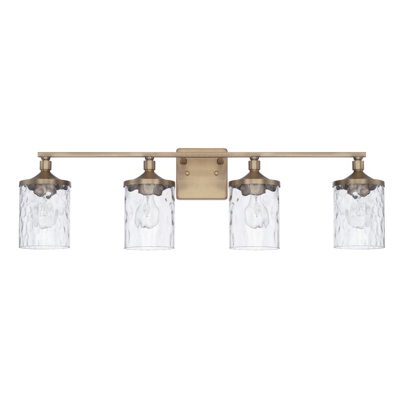 Capital Lighting 128841AD-451 Colton Four Light Vanity, Aged Brass