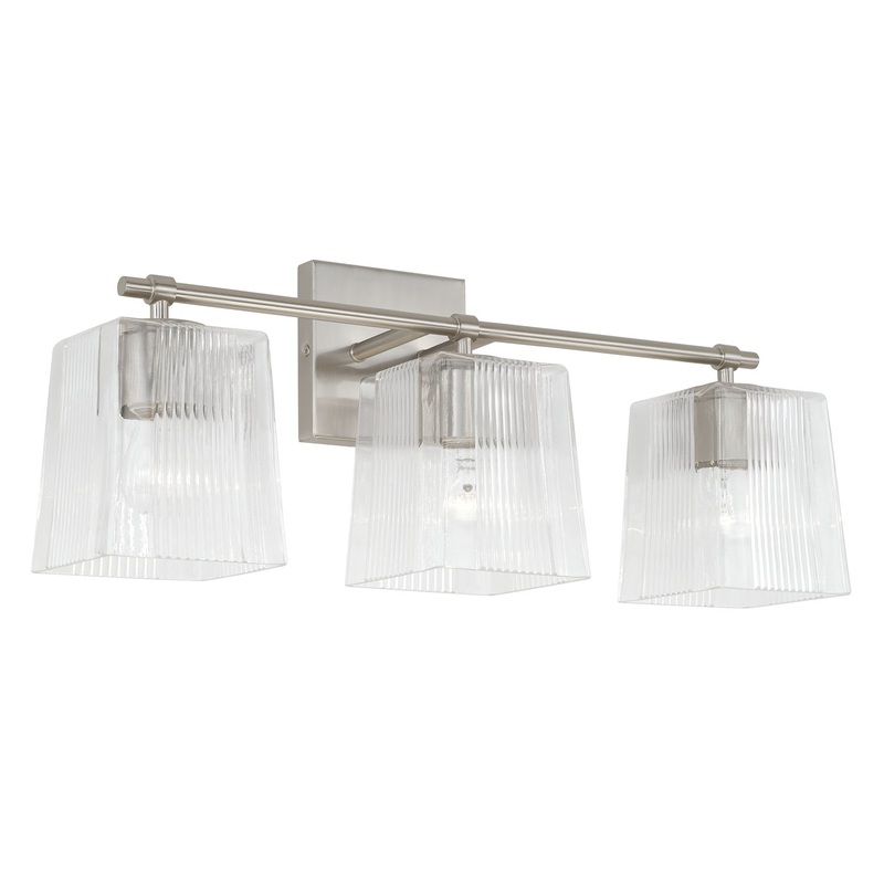 Capital Lighting 141731BN-508 Lexi Three Light Vanity, Brushed Nickel
