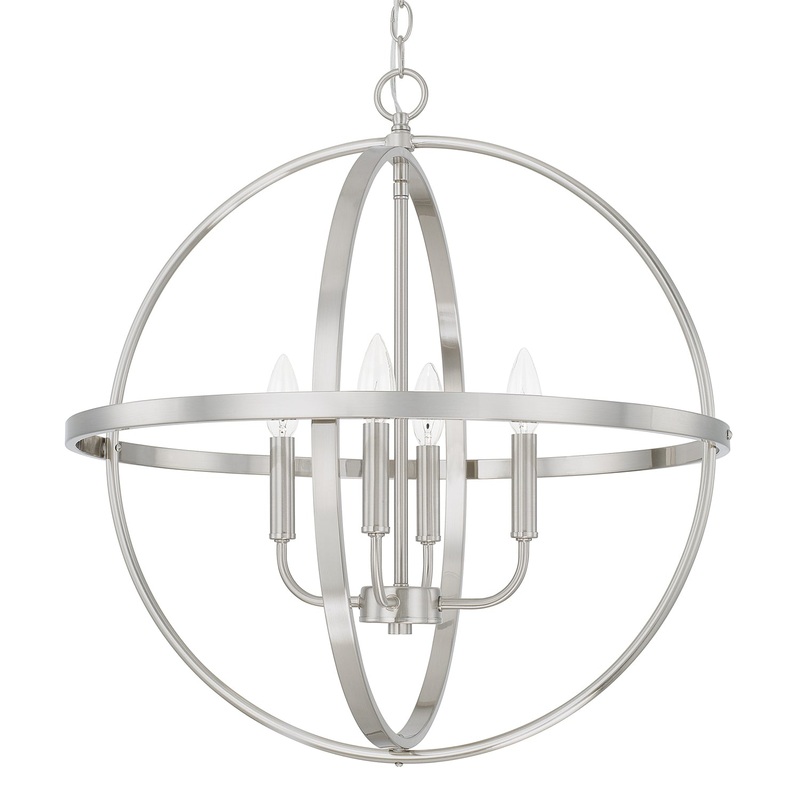 Capital Lighting 317542BN Hartwell Four Light Pendant, Brushed Nickel
