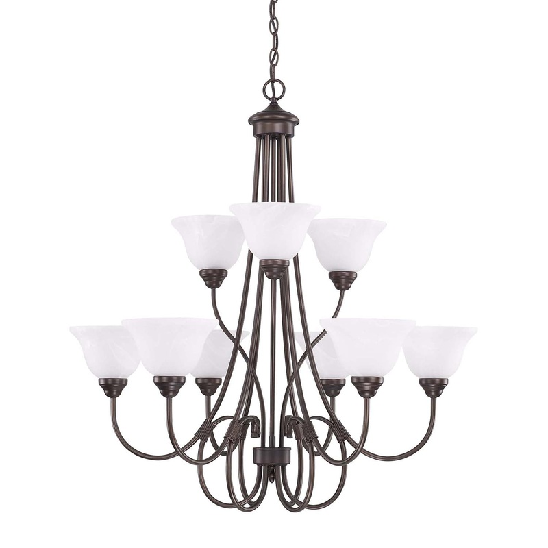 Capital Lighting 3229BZ-220 Hometown Nine Light Chandelier, Bronze (Discontinued)