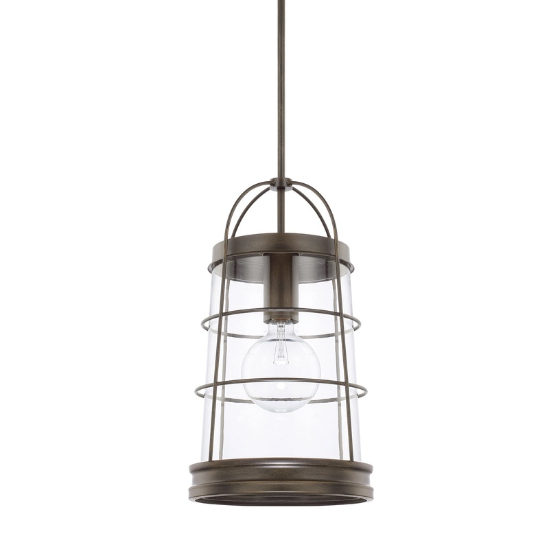 Capital Lighting 327412NG Beaufort One Light Pendant, Nordic Grey (Discontinued)