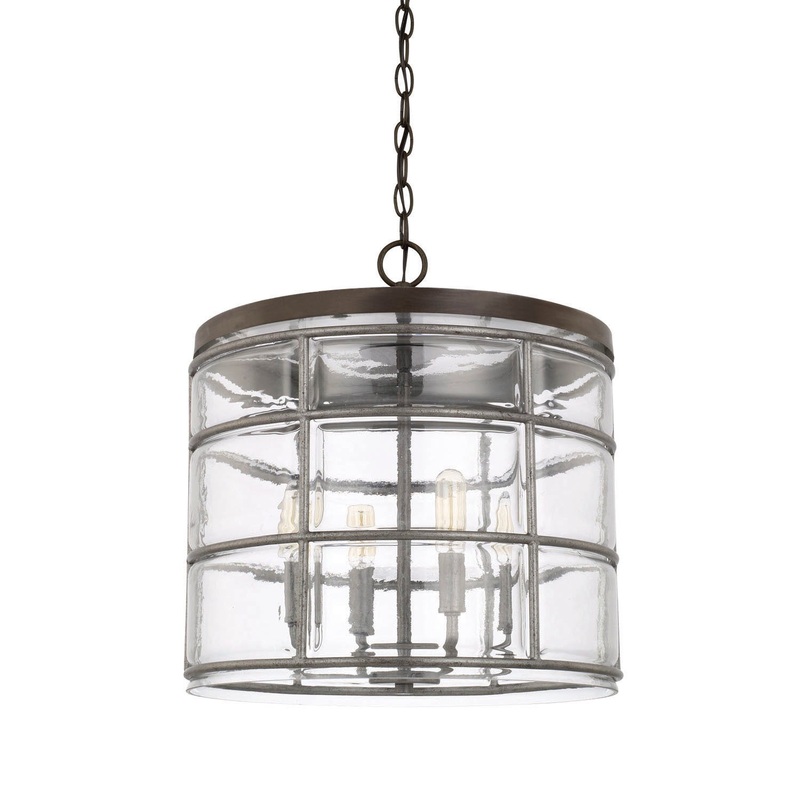 Capital Lighting 329441UG Colby Four Light Pendant, Urban Grey