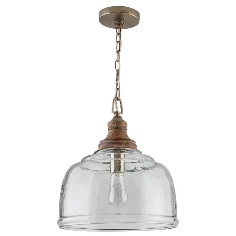 Capital Lighting 330318GY Julian One Light Pendant, Grey Wash