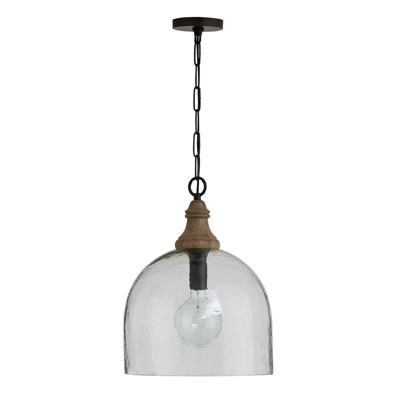 Capital Lighting 336011YP-485 Inglewood One Light Pendant, Grey Wash and Dark Pewter