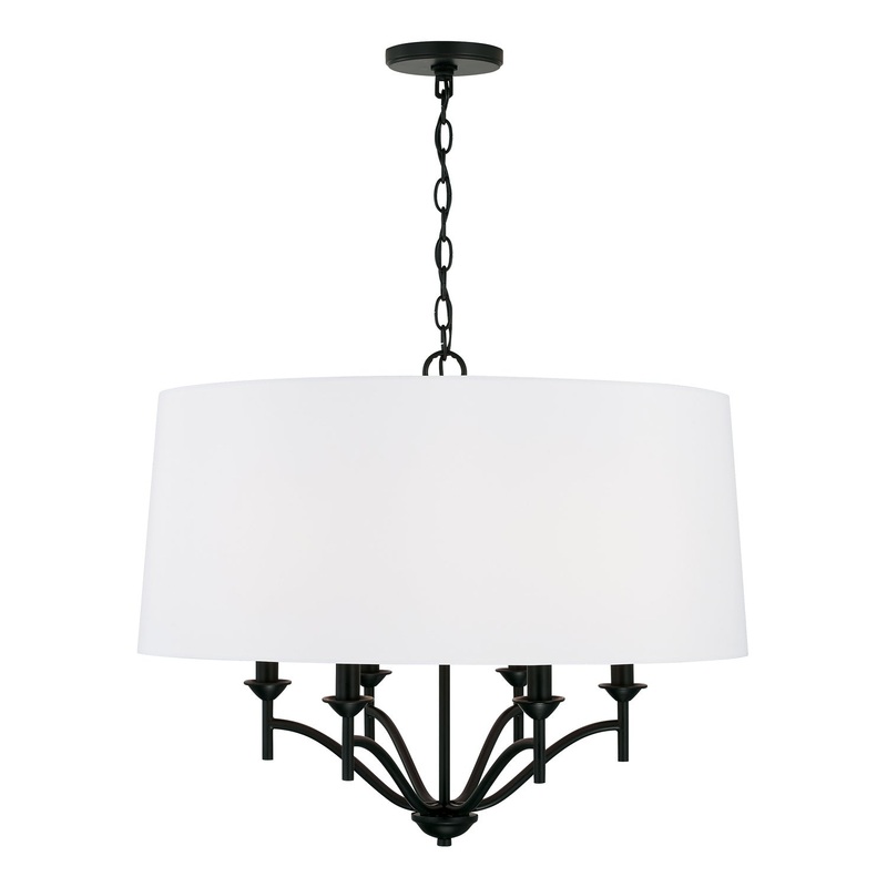 Capital Lighting 342061MB Peyton Six Light Pendant, Matte Black