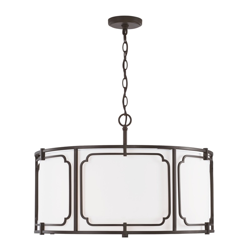 Capital Lighting 343442OB Merrick Four Light Pendant, Old Bronze (Discontinued)