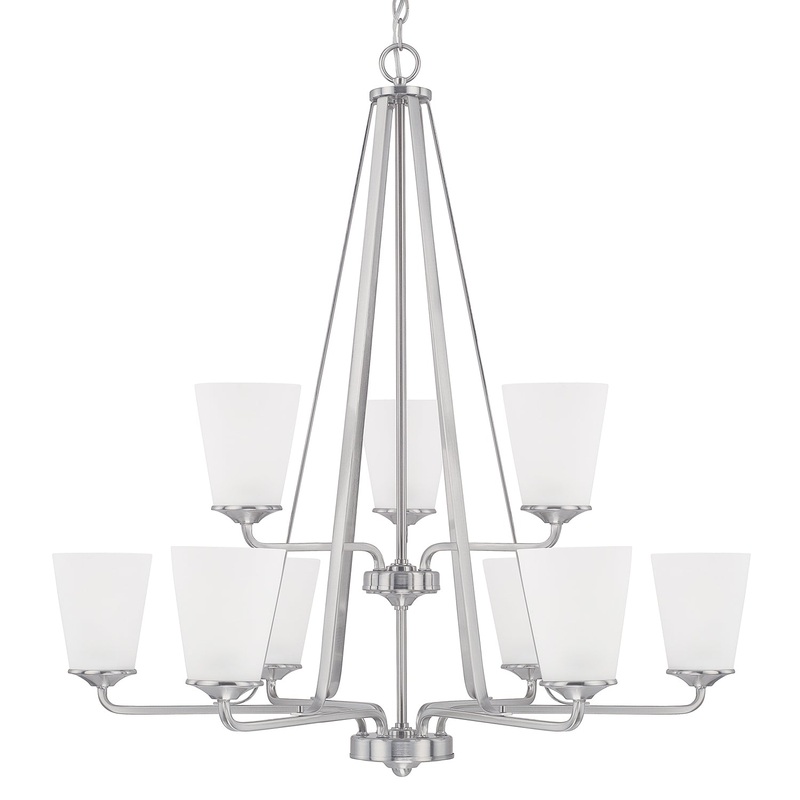 Capital Lighting 414191BN-331 Braylon Nine Light Chandelier, Brushed Nickel (Discontinued)