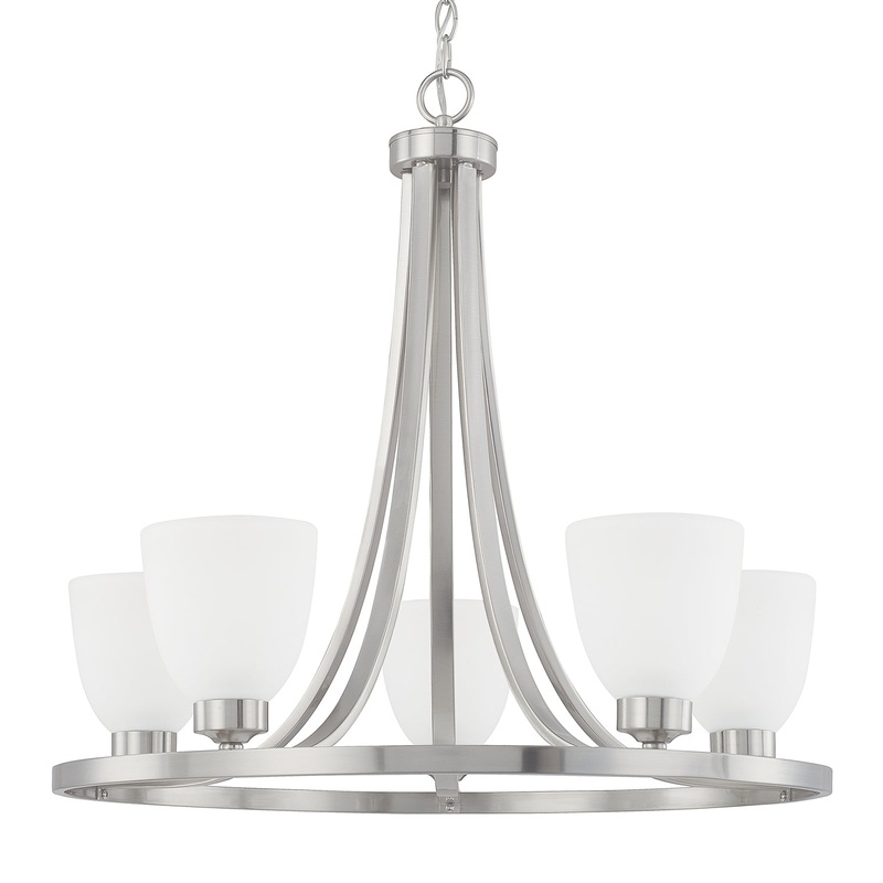 Capital Lighting 414351BN-333 Jameson Five Light Chandelier, Brushed Nickel (Discontinued)