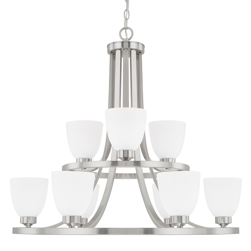 Capital Lighting 414391BN-333 Jameson Nine Light Chandelier, Brushed Nickel (Discontinued)