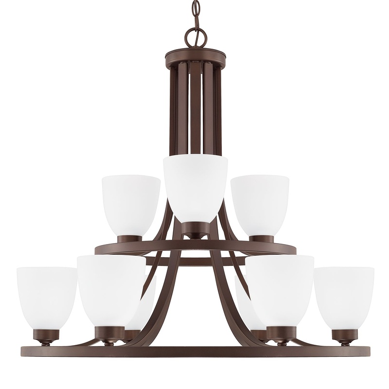 Capital Lighting 414391BZ-333 Jameson Nine Light Chandelier, Bronze (Discontinued)