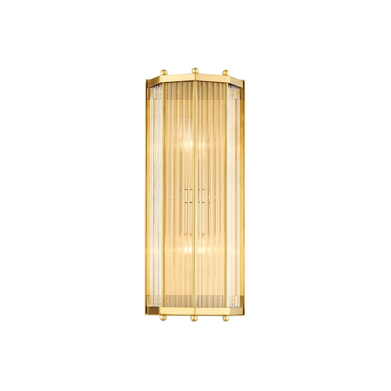 Hudson Valley 2616-AGB Wembley Two Light Wall Sconce, Aged Brass