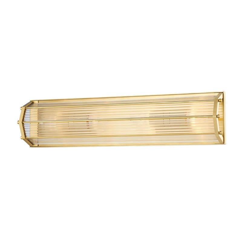 Hudson Valley 2624-AGB Wembley Four Light Wall Sconce, Aged Brass