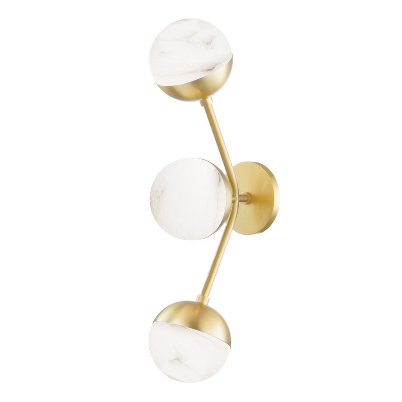 Hudson Valley 2833-AGB Saratoga LED Wall Sconce, Aged Brass (Discontinued)