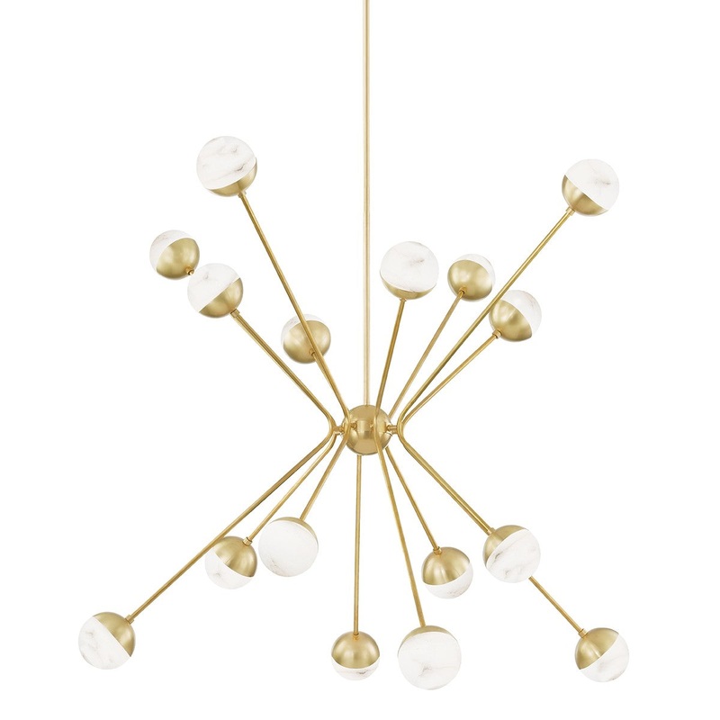 Hudson Valley 2851-AGB Saratoga LED Chandelier, Aged Brass