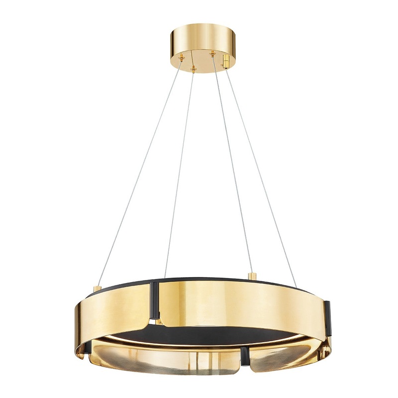 Hudson Valley 2922-AGB/BK Tribeca LED Chandelier, Aged Brass/Black (Discontinued)