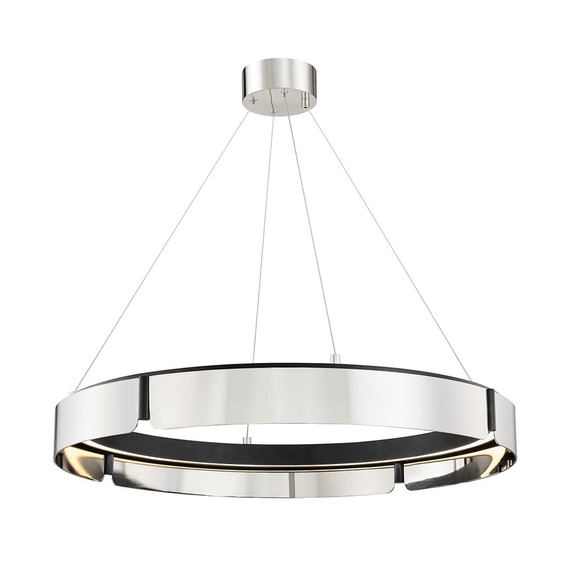 Hudson Valley 2933-BN/BK Tribeca LED Chandelier, Burnished Nickel/Black Combo