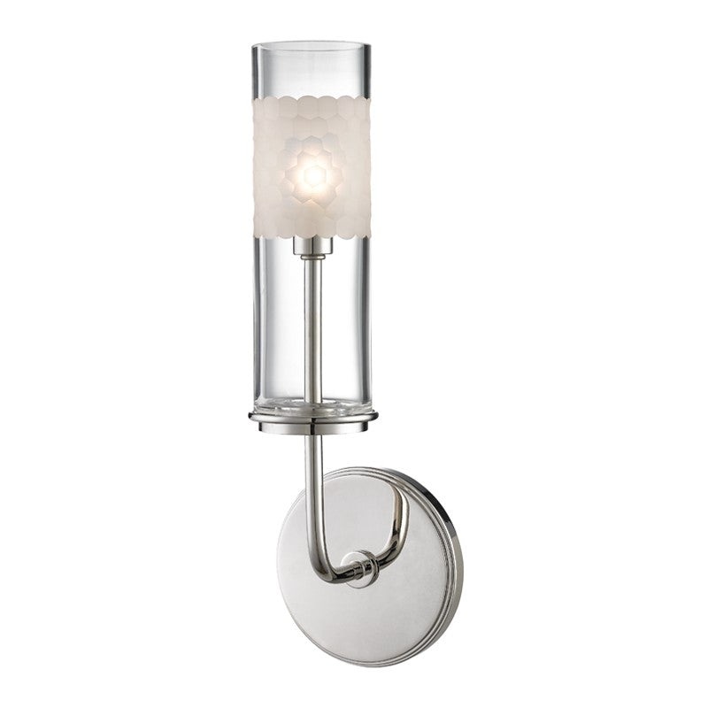 Hudson Valley 3901-PN Wentworth One Light Wall Sconce, Polished Nickel