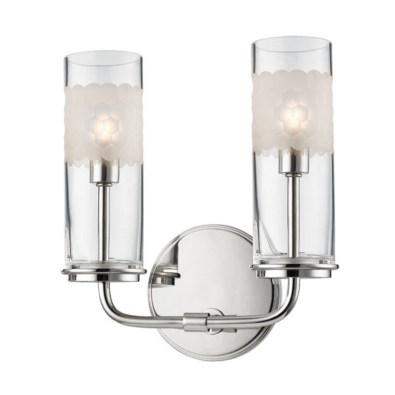 Hudson Valley 3902-PN Wentworth Two Light Wall Sconce, Polished Nickel (Discontinued)