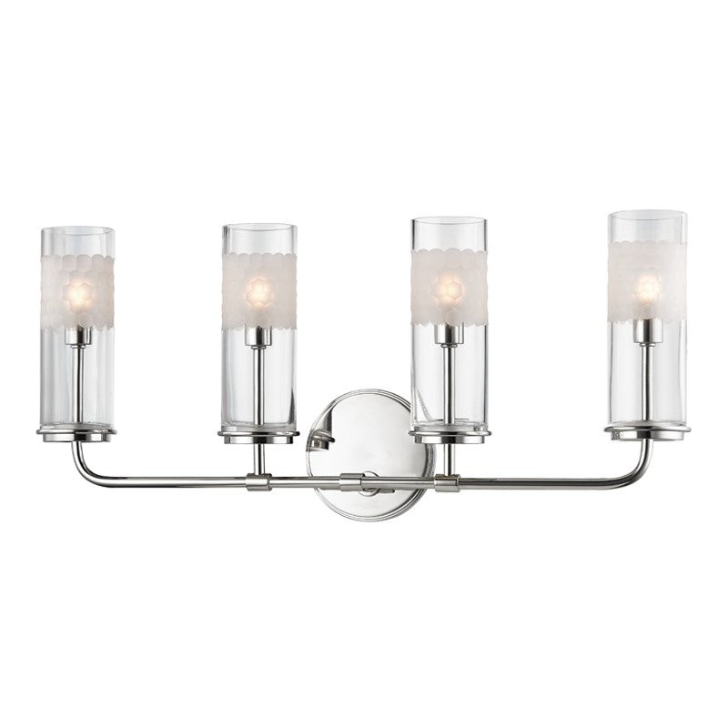 Hudson Valley 3904-PN Wentworth Four Light Wall Sconce, Polished Nickel (Discontinued)