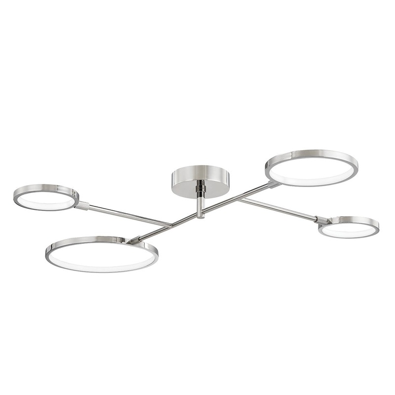 Hudson Valley 4104-PN Saturn LED Flush Mount, Polished Nickel