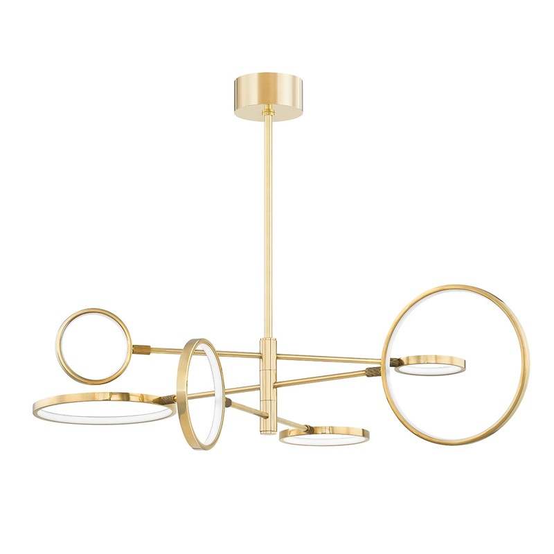 Hudson Valley 4106-AGB Saturn LED Chandelier, Aged Brass