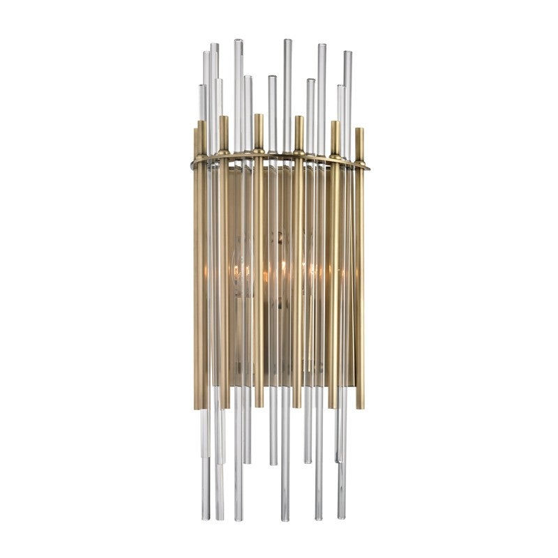 Hudson Valley 6300-AGB Wallis Two Light Wall Sconce, Aged Brass