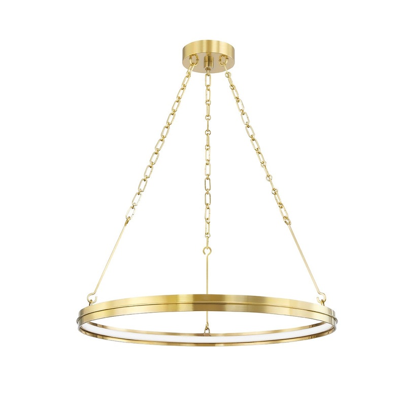 Hudson Valley 7128-AGB Rosendale LED Chandelier, Aged Brass