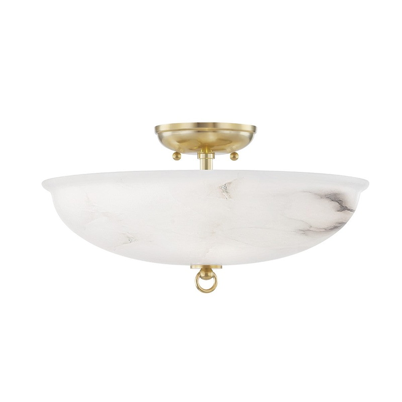 Hudson Valley MDS810-AGB Somerset LED Semi Flush Mount, Aged Brass