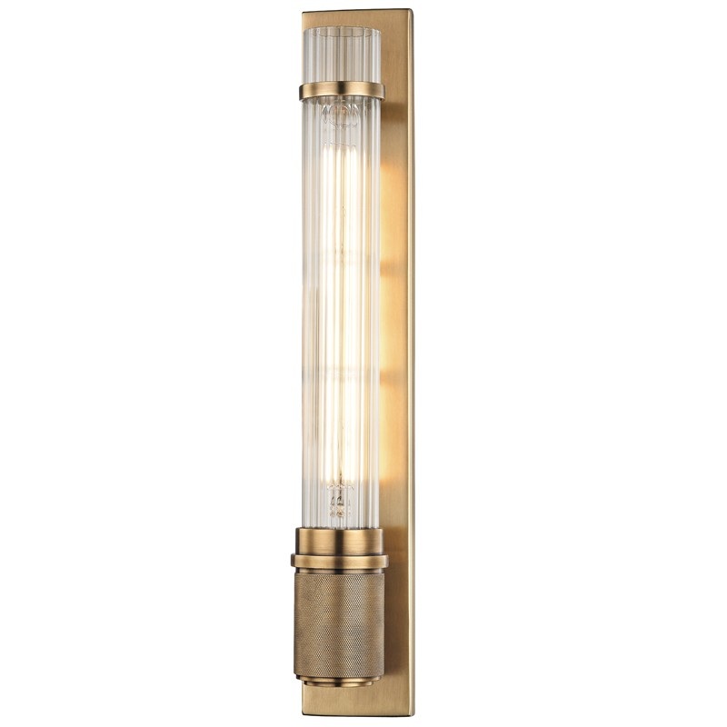 Hudson Valley 1200-AGB Shaw One Light Wall Sconce, Aged Brass