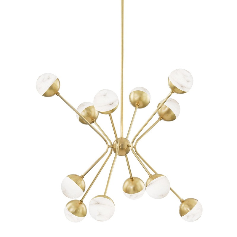 Hudson Valley 2836-AGB Saratoga LED Chandelier, Aged Brass