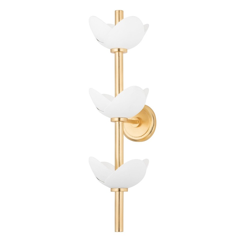 Hudson Valley 3003-GL/WP Dawson LED Wall Sconce, Gold Leaf/White Plaster