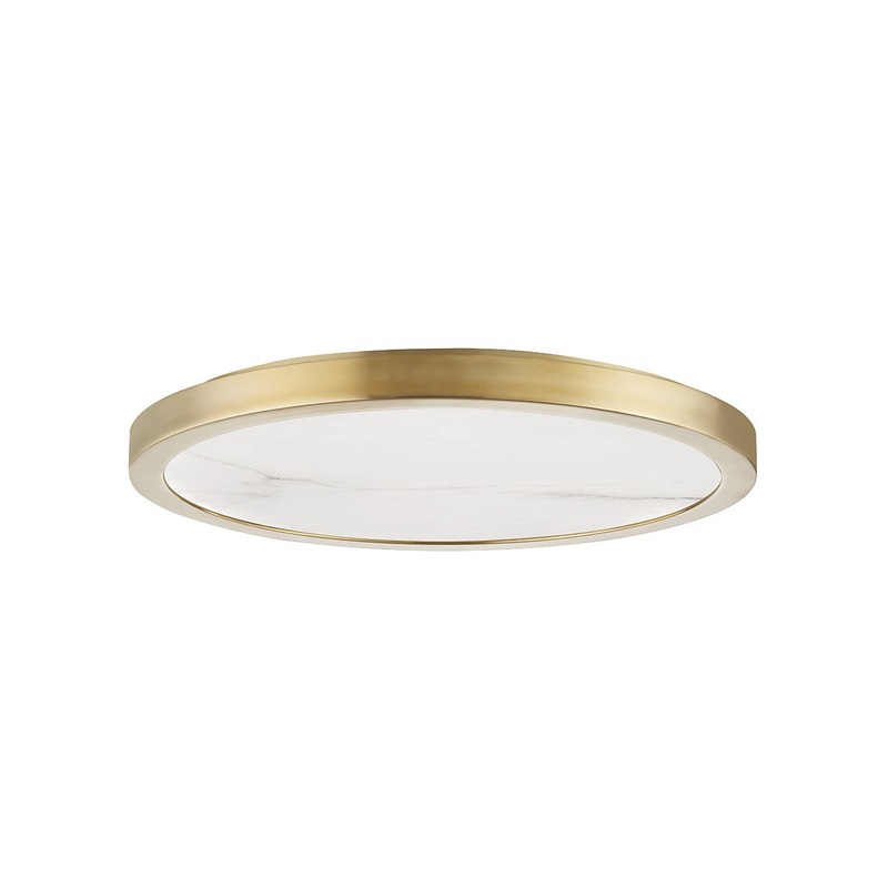 Hudson Valley 4318-AGB Woodhaven LED Flush Mount, Aged Brass