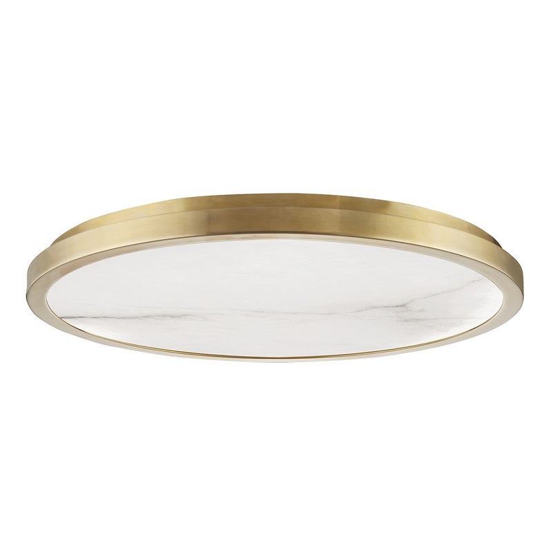 Hudson Valley 4324-AGB Woodhaven LED Flush Mount, Aged Brass