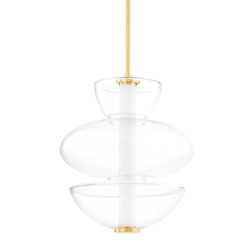 Hudson Valley 5319-AGB Palermo LED Pendant, Aged Brass