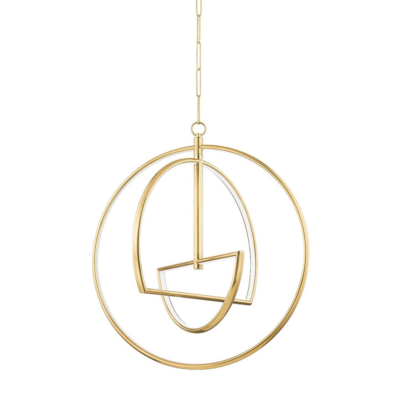Hudson Valley 5428-AGB Welland LED Chandelier, Aged Brass