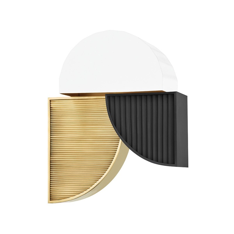 Hudson Valley KBS1428102-AGB Construct LED Wall Sconce, Aged Brass