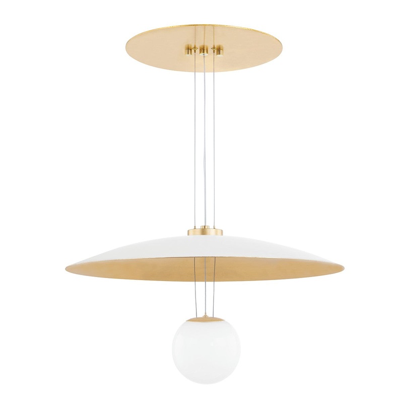 Hudson Valley KBS1743701-S Brim LED Pendant, Soft White/Gold Leaf (Discontinued)