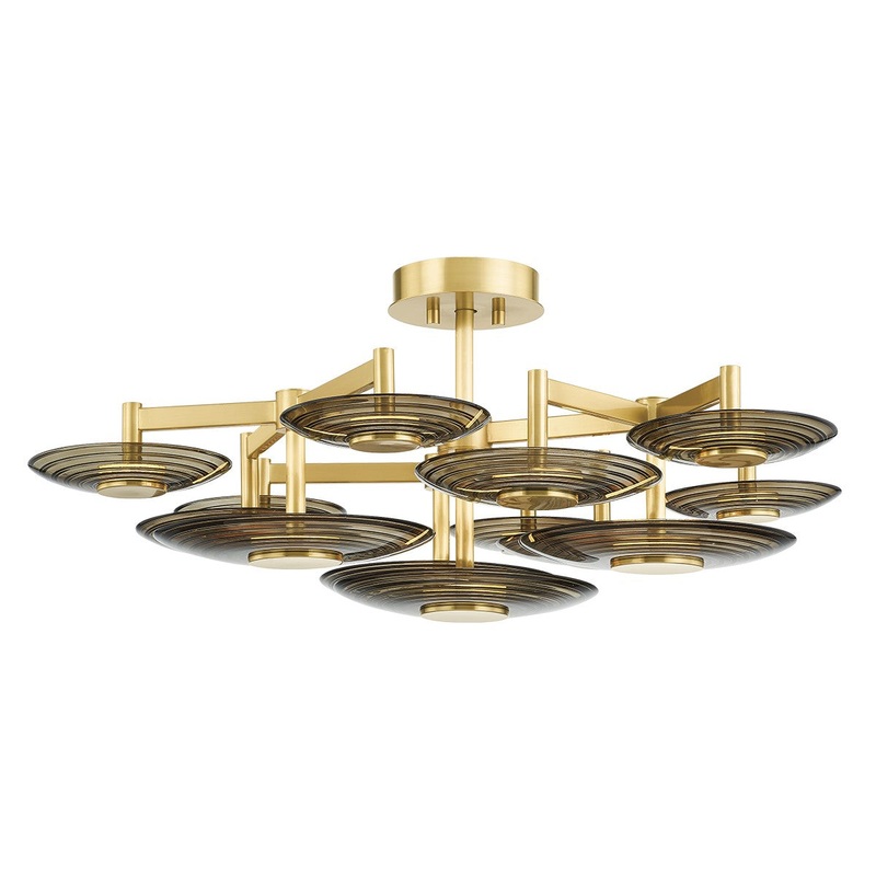 Hudson Valley PI1892609-AGB Griston LED Semi Flush Mount, Aged Brass