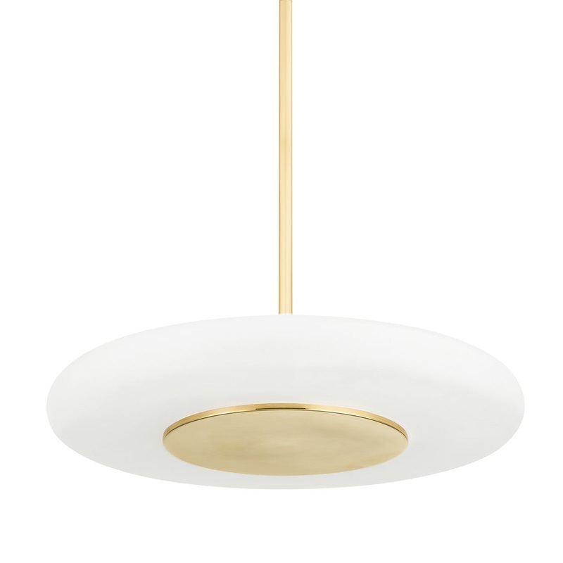 Hudson Valley PI1896701L-AGB Blyford LED Pendant, Aged Brass